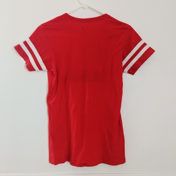 Red Wings Hockey Split Neck Tee - Picture 2 of 4